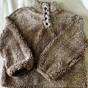 Mocha Brown/Tan Sherpa sweatshirt XL - NWT